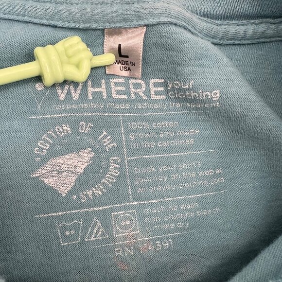 Chicken Shirt Graphic Tee Men's size Large Blue - Picture 2 of 6